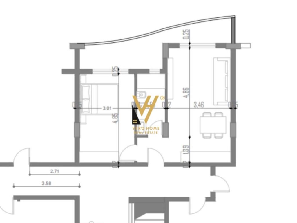 Shitet Apartament 1+1+ballkon te Uji i Ftohte ne Vlore 72 m2