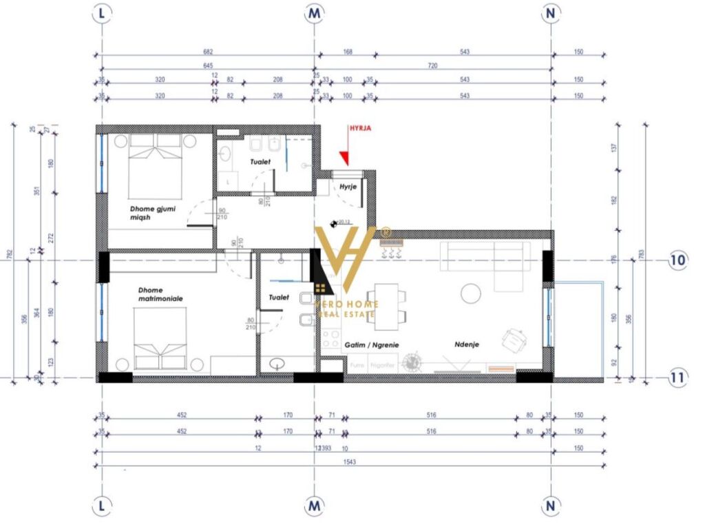 Shitet Apartament 2+1+2+ballkon te Kompleksi Ndregjoni , Bulevardi i Ri 108 m2 1