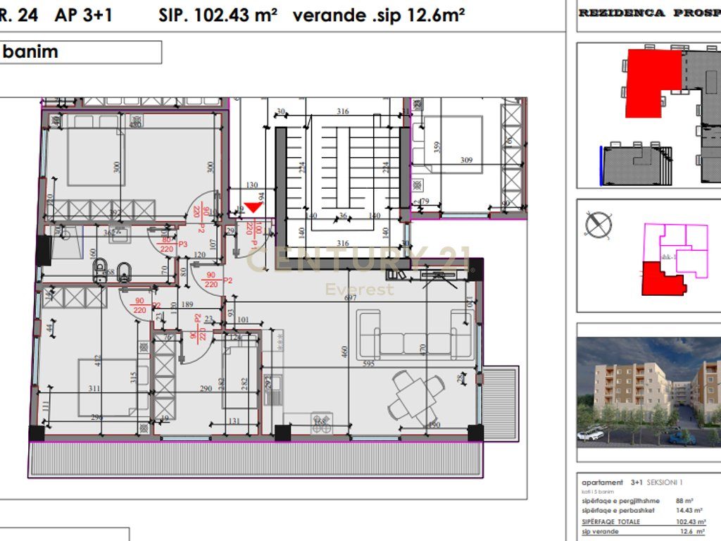 Complex "Kodra e Liqenit", Paskuqan - Sale of 3+1 apartment with veranda 2