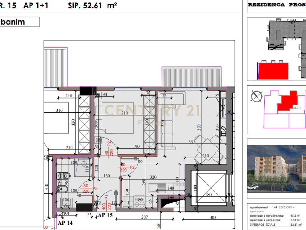 Complex “Kodra e Liqenit”, Paskuqan-Sale apartment 1+1 2