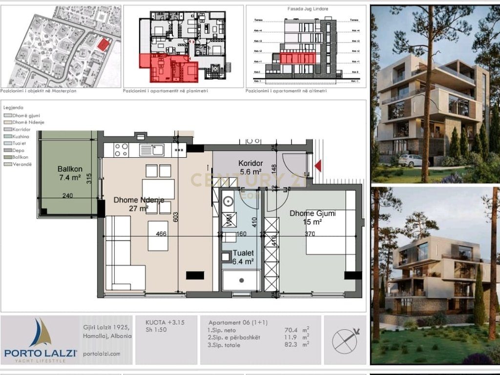 Apartament 1+1 në Shitje në Gjirin e Lalzit, Durrës - 181060€ | 82 m²