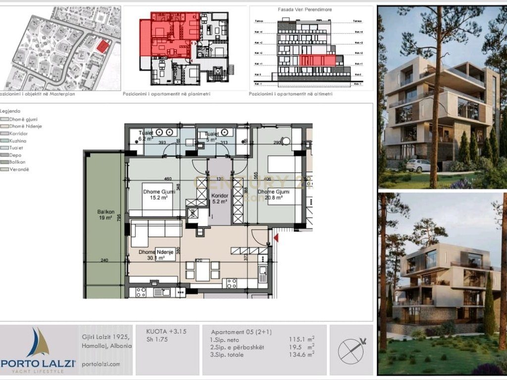 Apartament 2+1 Për Shitje në Gjirin e Lalzit, Durrës - 296120€ | 135 m²