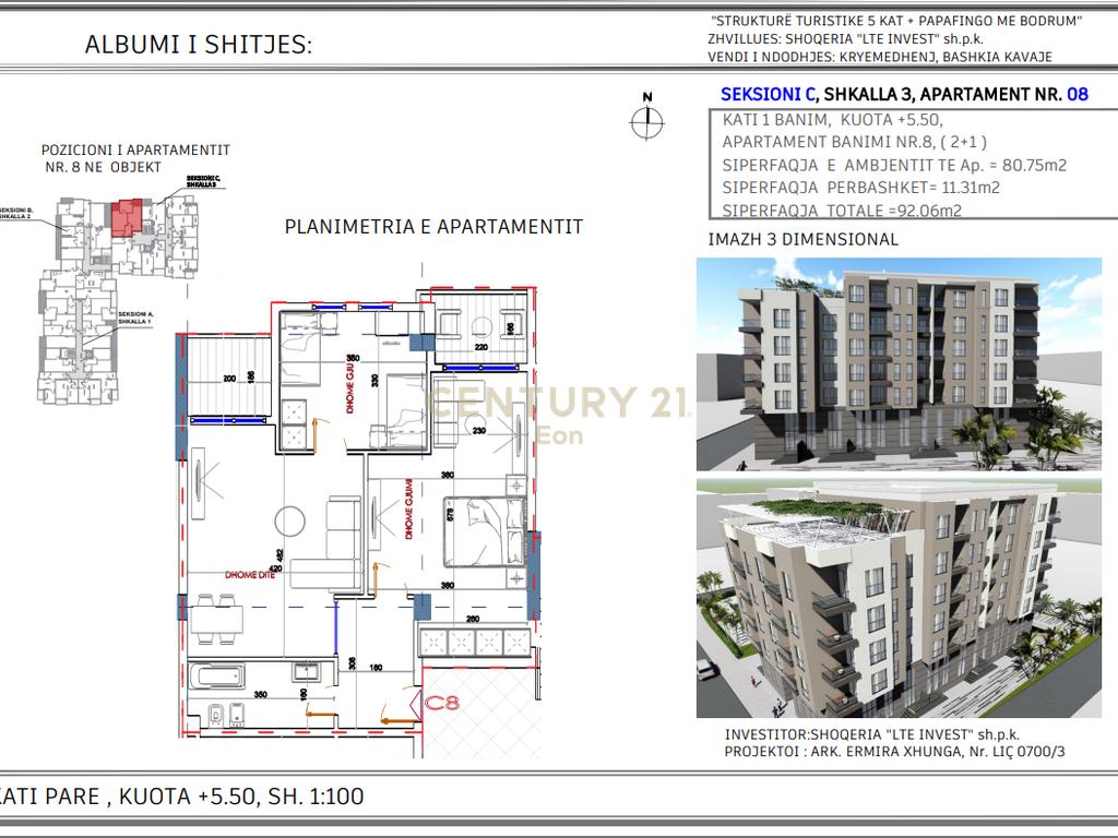 Apartament 2+2 Për Shitje në Golem - 115075€ | 92.06 m² 3