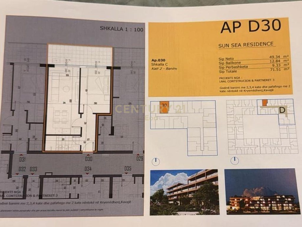 SHITET APARTAMENT 1+1 NE REZIDENCEN ME TE RE NE GOLEM, SUN SEA RESIDENCE !!
