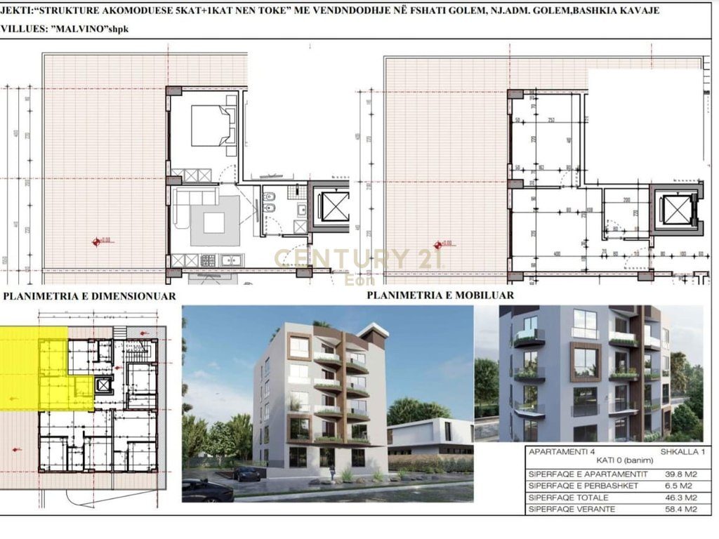 SHITET APARTAMENT 1+1 ME VERANDE , TEK MALI ROBIT ! 3