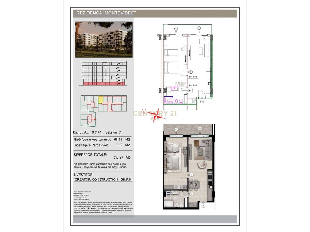 SHITET APARTAMENT 1+1 MONTEVIDEO RESIDENCE TE MALI ROBIT! 3