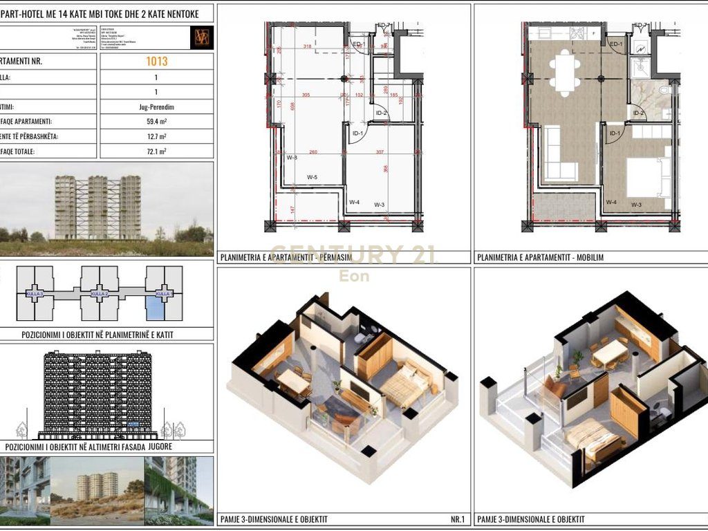 SHITET APARTAMENT 1+1 NE REZIDENCEN , THREE GARDENS , QERRET, KAVAJE !