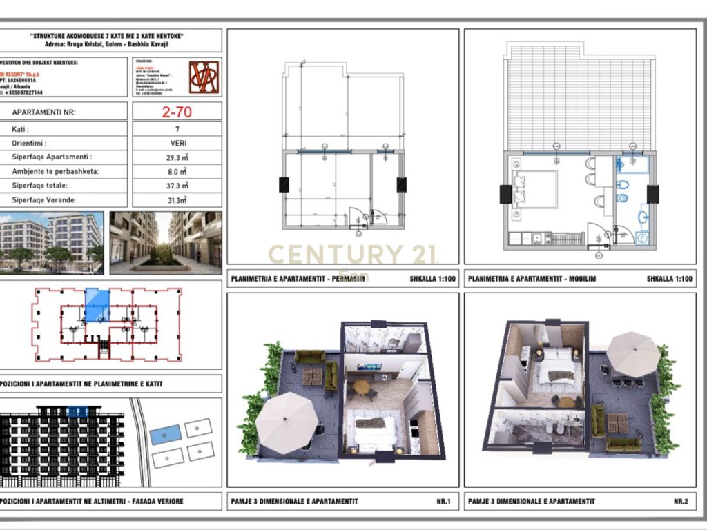 Apartament 1+1 për Shitje në Golem, Durrës - 55,950€ | 29.3 m²