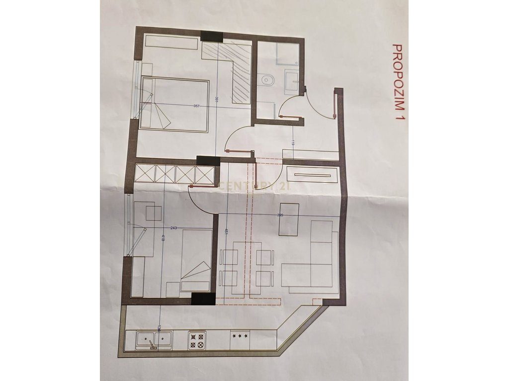 SHITET APARTAMENT 1+1 ME PAMJE DETI TEK HYRJA E DURRESIT ! 4