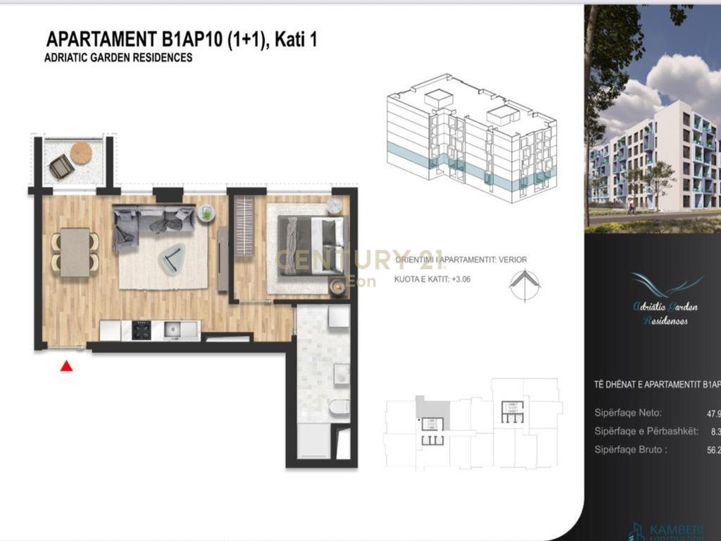 Apartament 1+1 në shitje në Golem, Durrës - 75,924€ | 56.24 m²