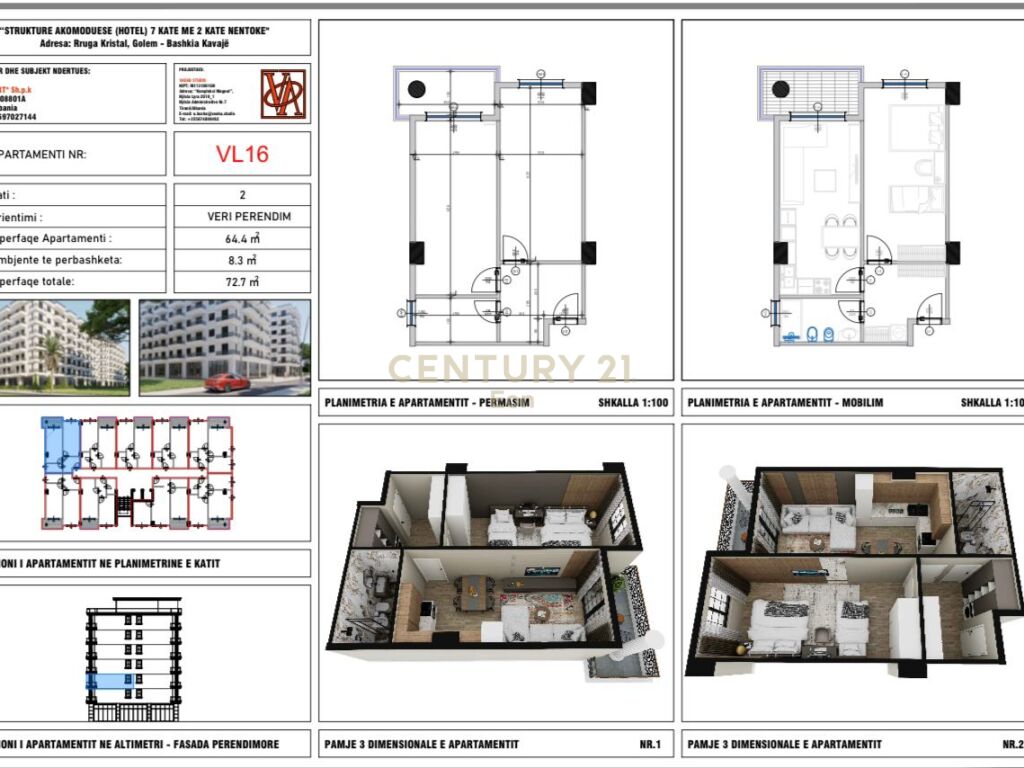 SHITET APARTAMENT 1+1 NE GOLEM ,REZIDENCE E RE ,MUNDESI PAGESE ME KESTE PER 2 VITE ! 3