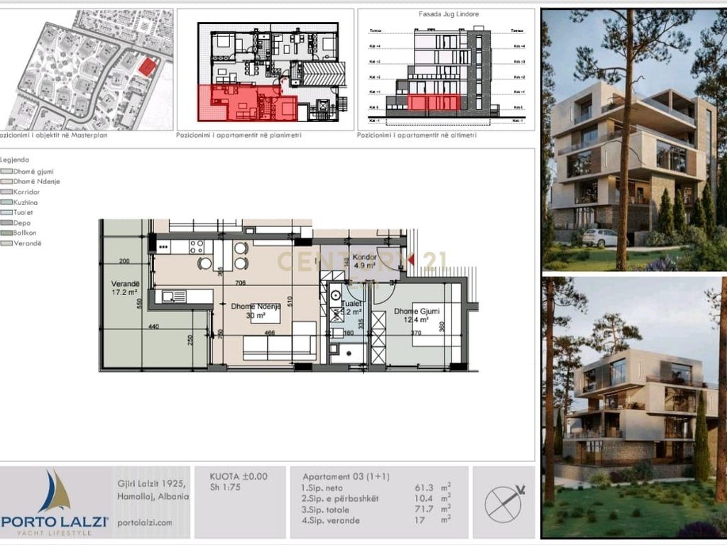 Apartament 1+1 Për Shitje në Gjirin e Lalzit, Durrës - 176,740€ | 72 m²