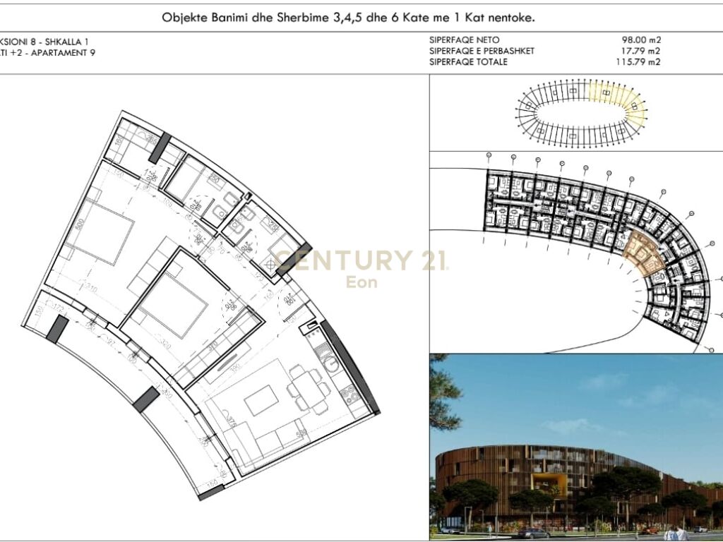 SHITET APARTAMENT 2+1+2 TE "RESIDENCA EON" ,GOLEM!