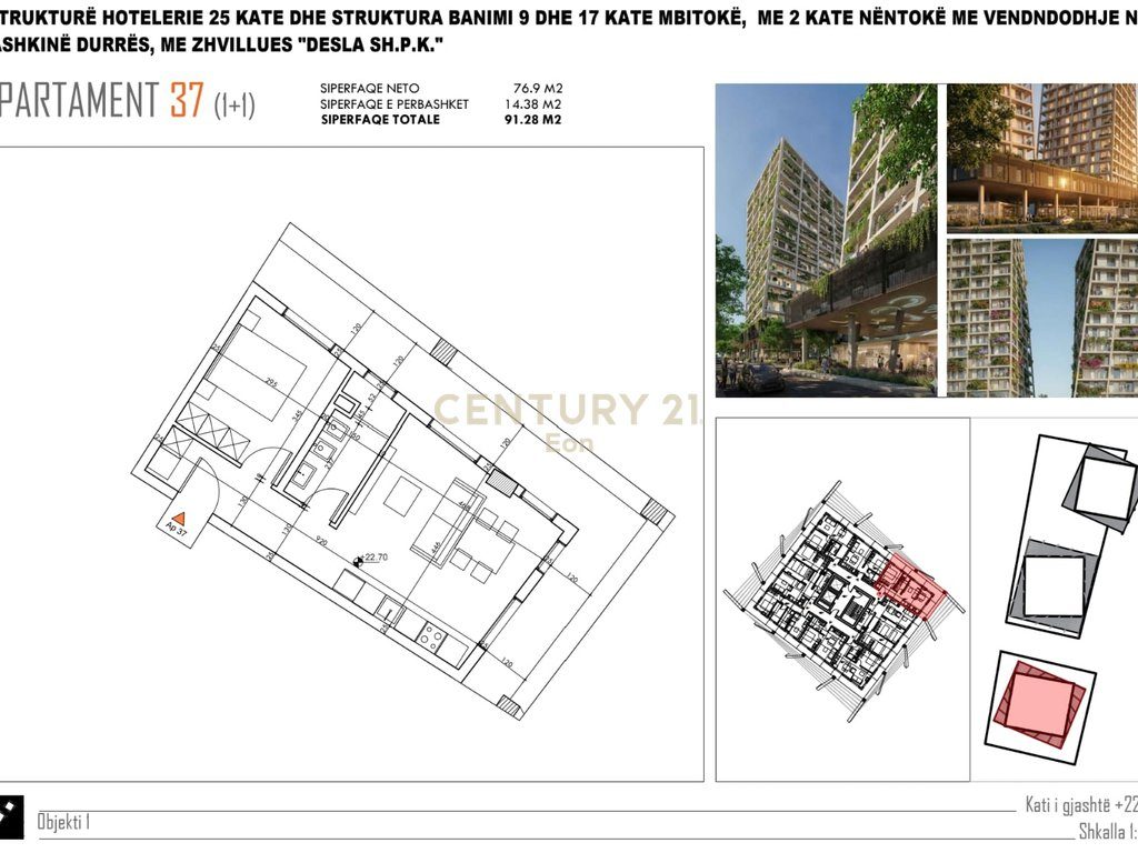 APARTAMENT 1+1 PER SHITJE TEK "DESLA TOWER" PLAZH,DURRES !