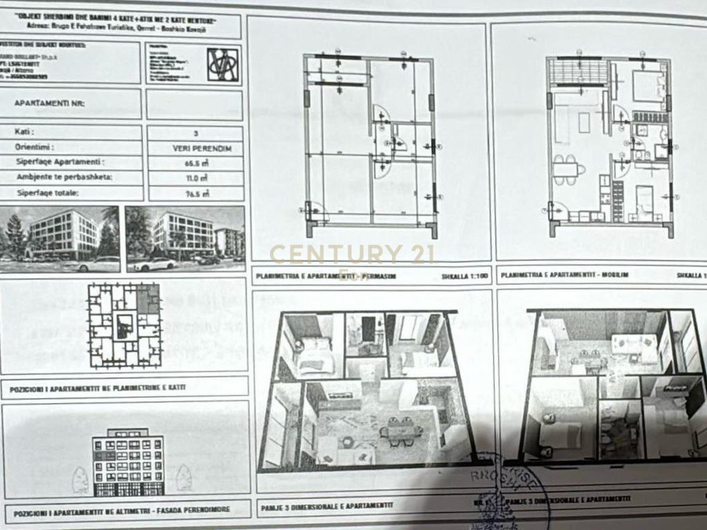 SHESIM APARTAMENT 2+1 OBJEKTI 1 TEK PALM PARADISE, QERRET !