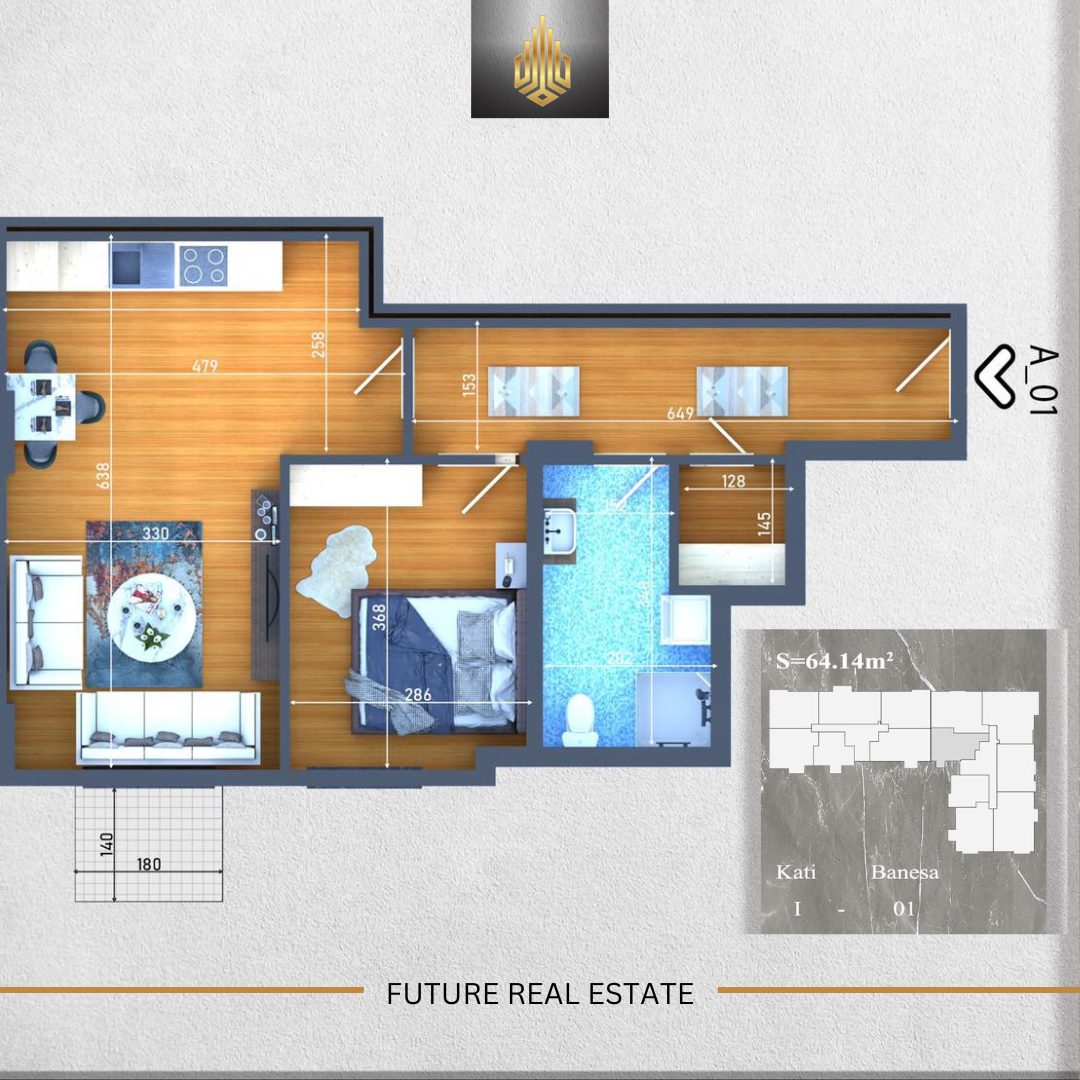 Banesë në SHITJE/64.14m²