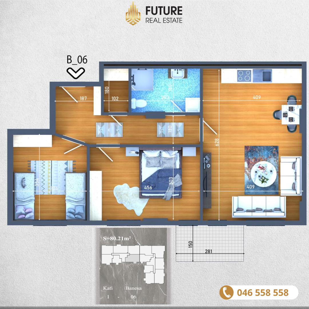Banesë në SHITJE/80.21m²