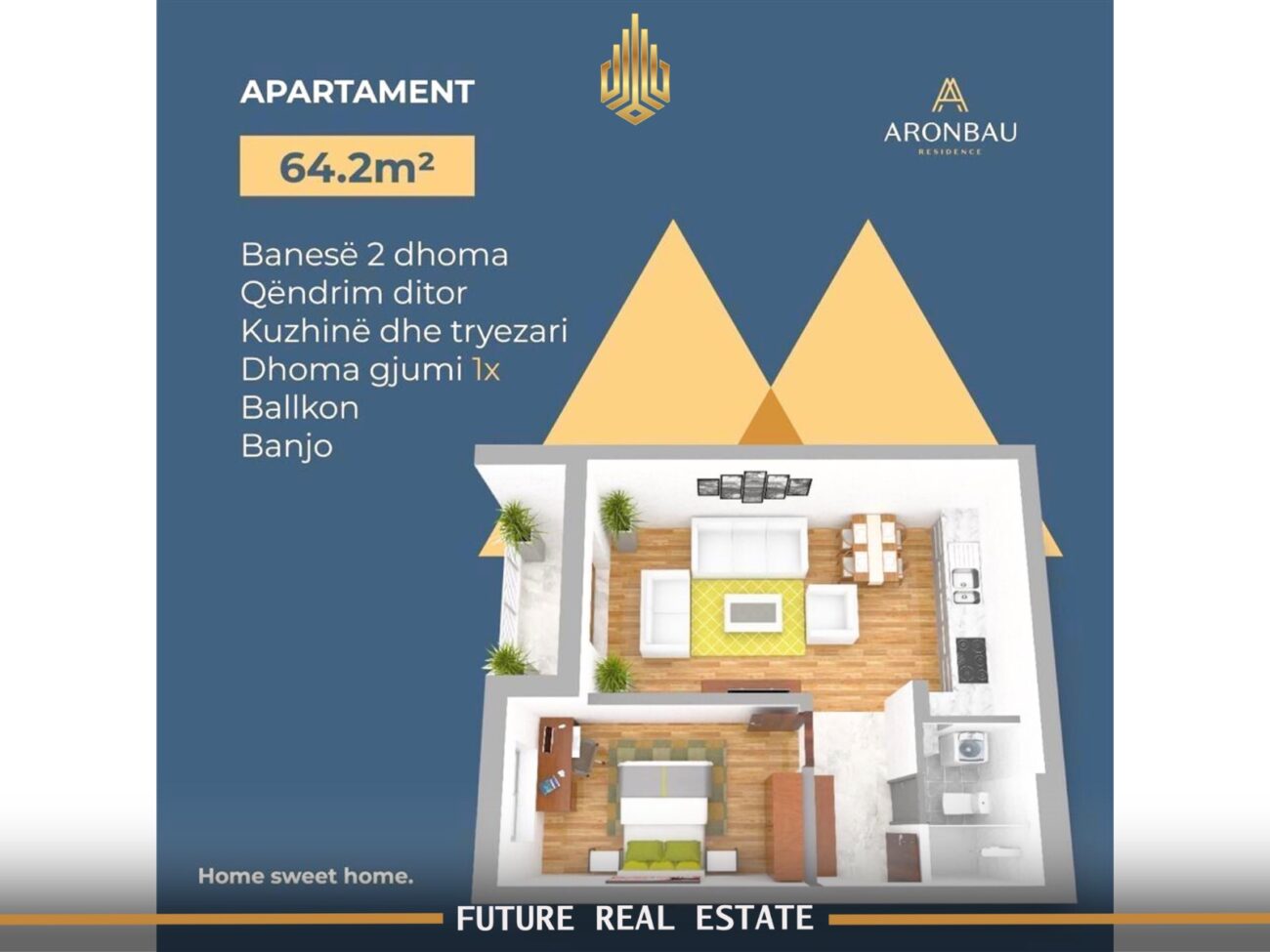 Banesë në #SHITJE – 1 dhomë gjumi – Fushë Kosovë – Rruga Hajrullah Zymi – mbi Kafen Pollson