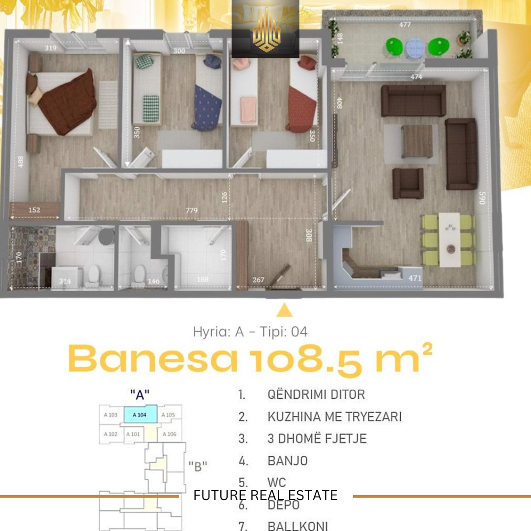 Banesë në SHITJE/108.5m² 3