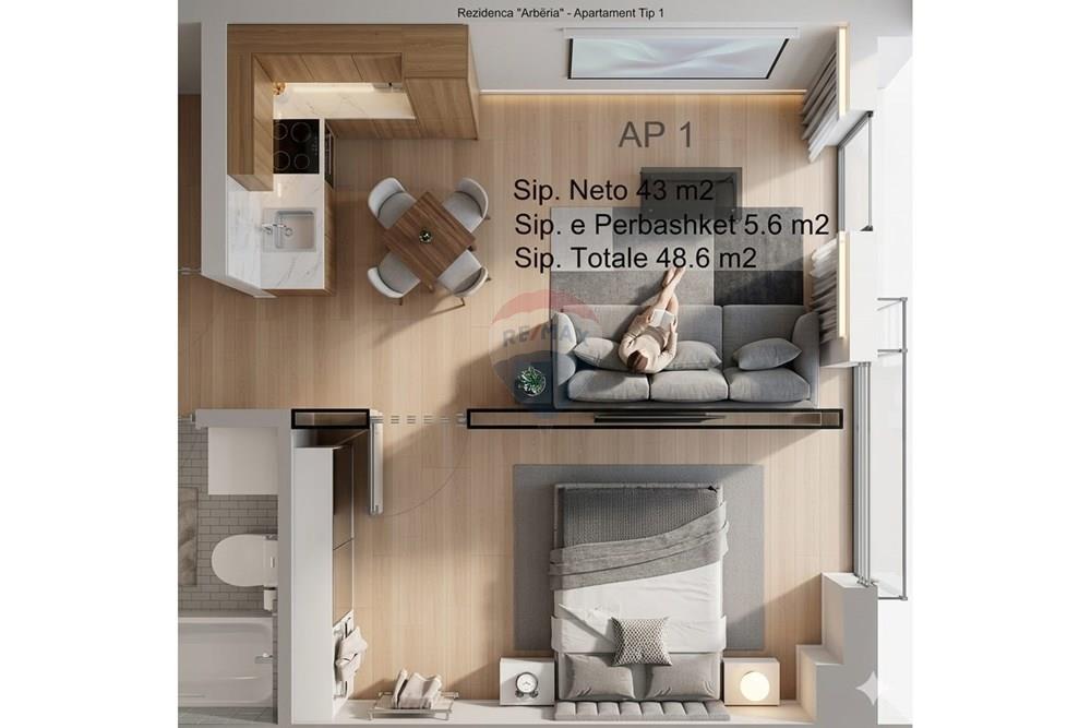 Apartamente 1+1 në Shitje ne Radhime. 3