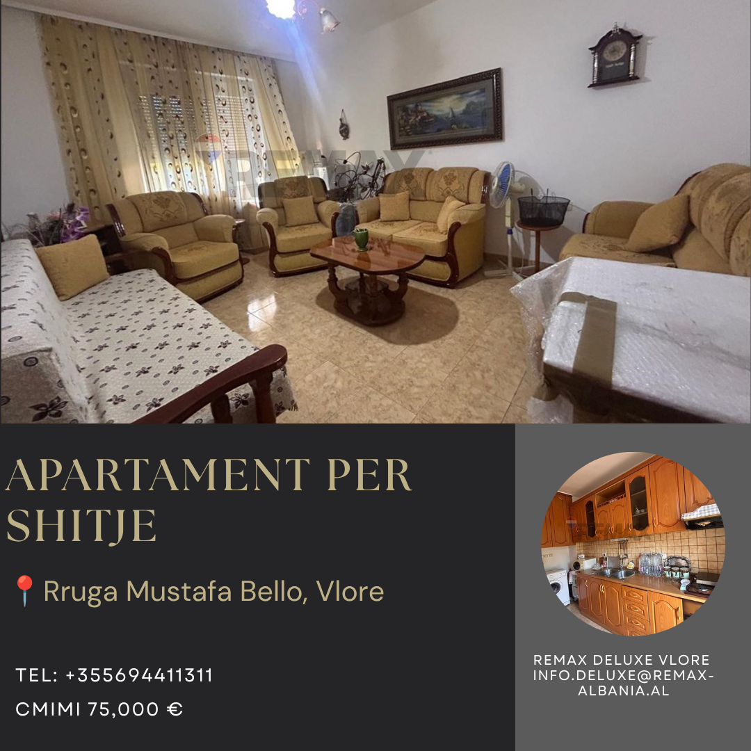 🏡 APARTAMENT 1+1 PËR SHITJE – BULEVARDI "ISMAIL QEMALI", VLORË
