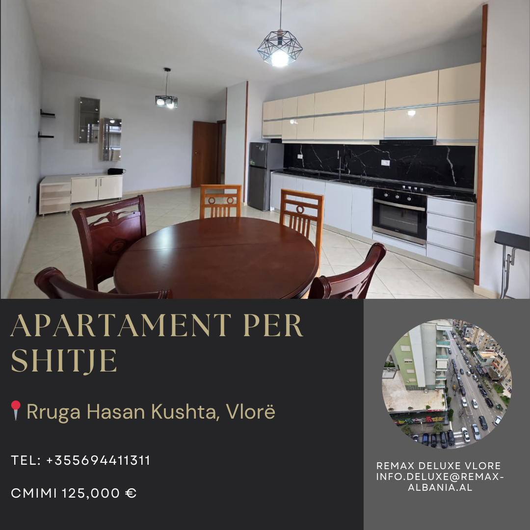 🏡 APARTAMENT 1+1 NË SHITJE – BULEVARDI KRYESOR, VLORË