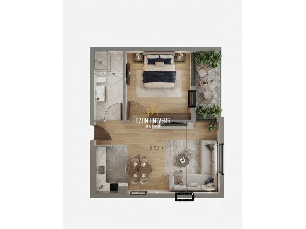 Apartament 1+1 me hipotekë për shitje, tek Kodra e Diellit!