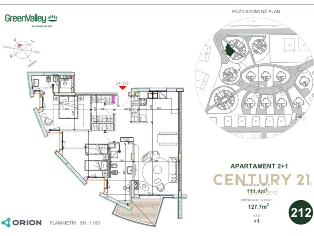 PËR SHITJE APARTAMENT 2+1 NË GREEN VALLEY REZIDENCA TIRANË 3