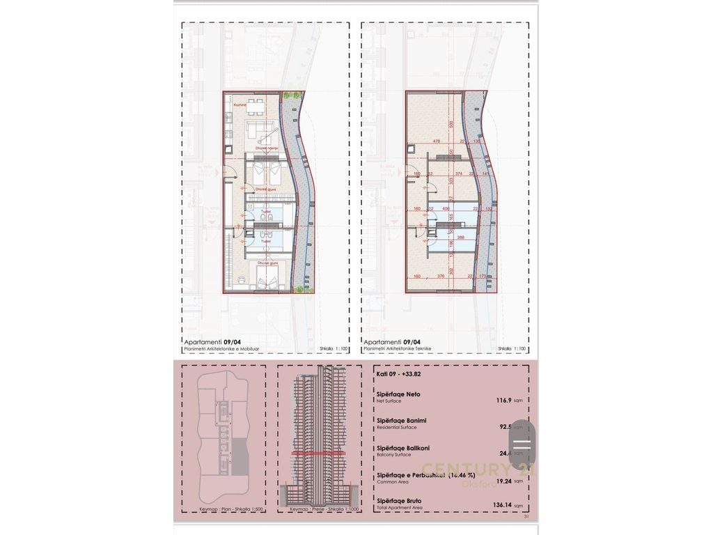EKSKLUZIVE SHITET APARTAMENT 2+1+2 TEK TOP SEVEN TOWER! 3