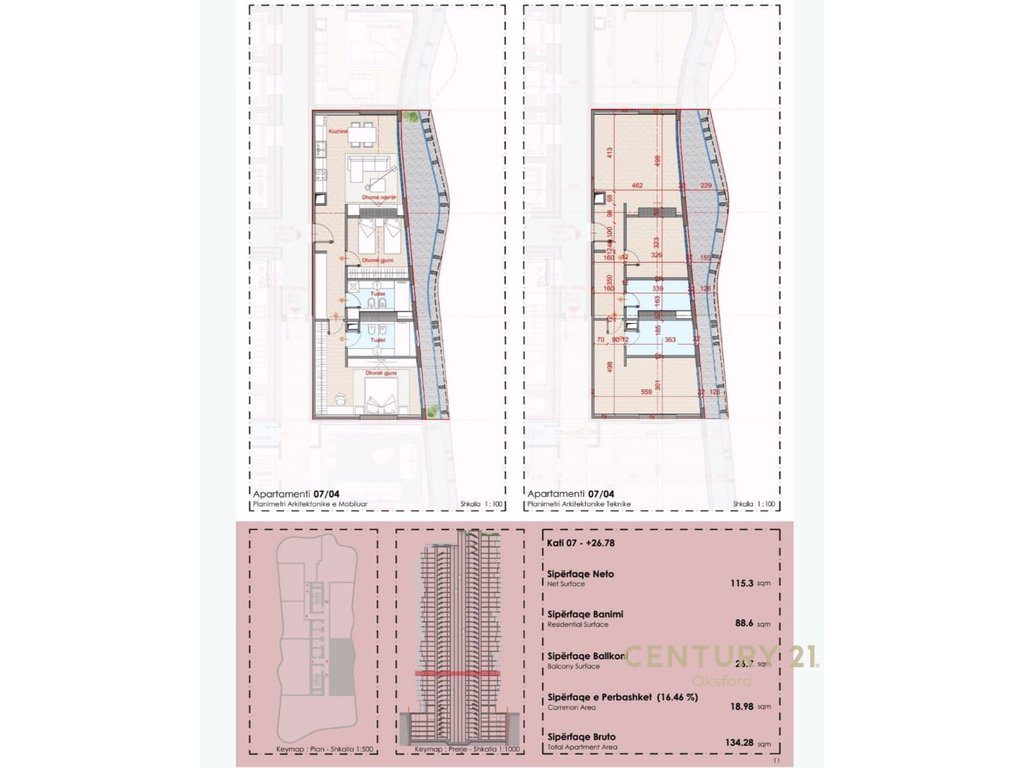 EKSKLUZIVE SHITET APARTAMENT 2+1+2 TEK TOP SEVEN TOWER!