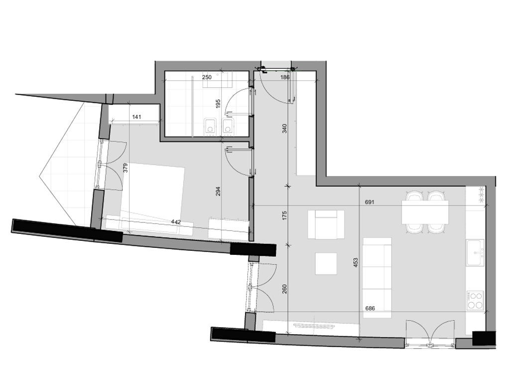 Shitet, Apartament 1+1, Farka Hills Residences