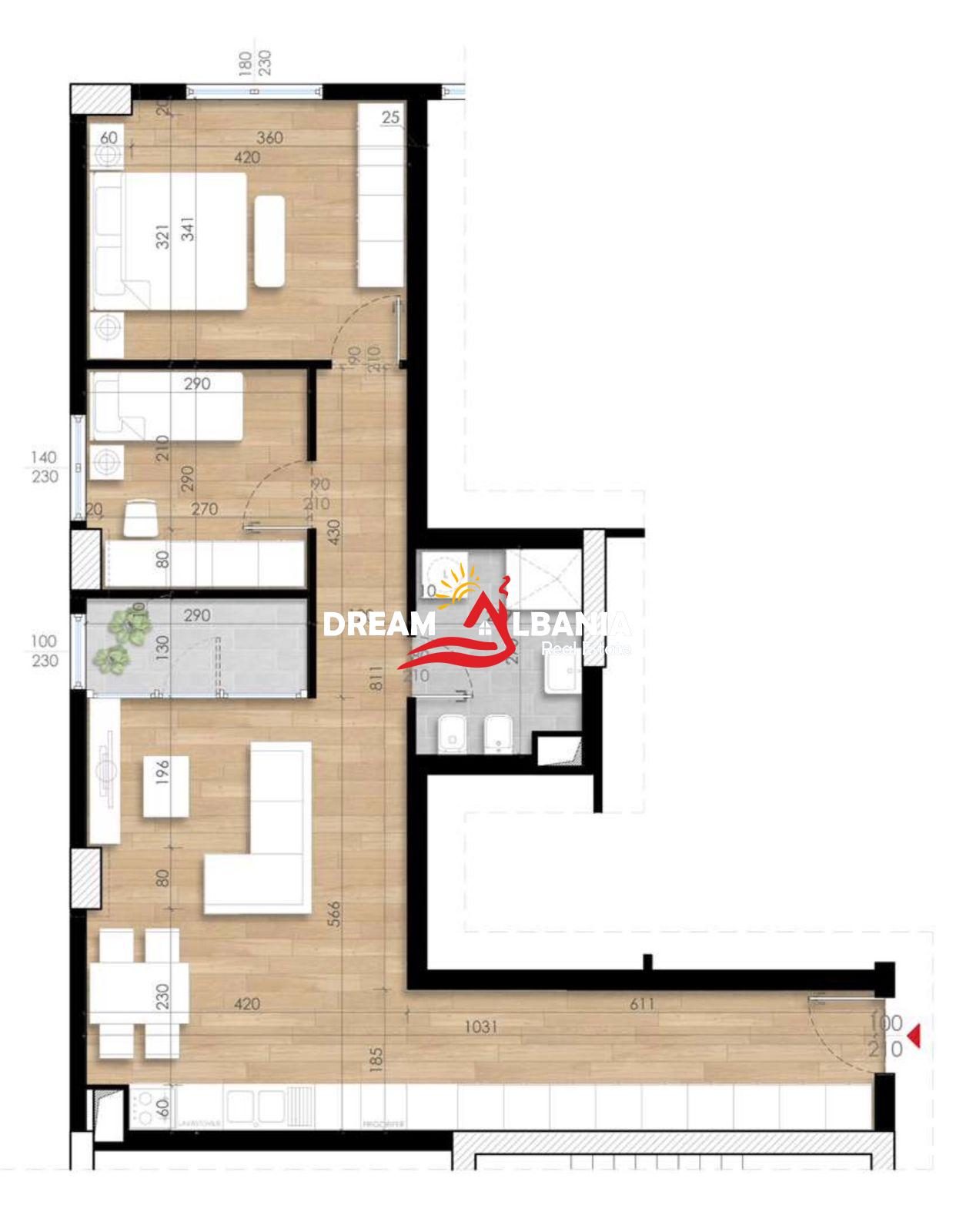 Apartament 2+1 tek Kompleksi Turdiu (ID 41212276)