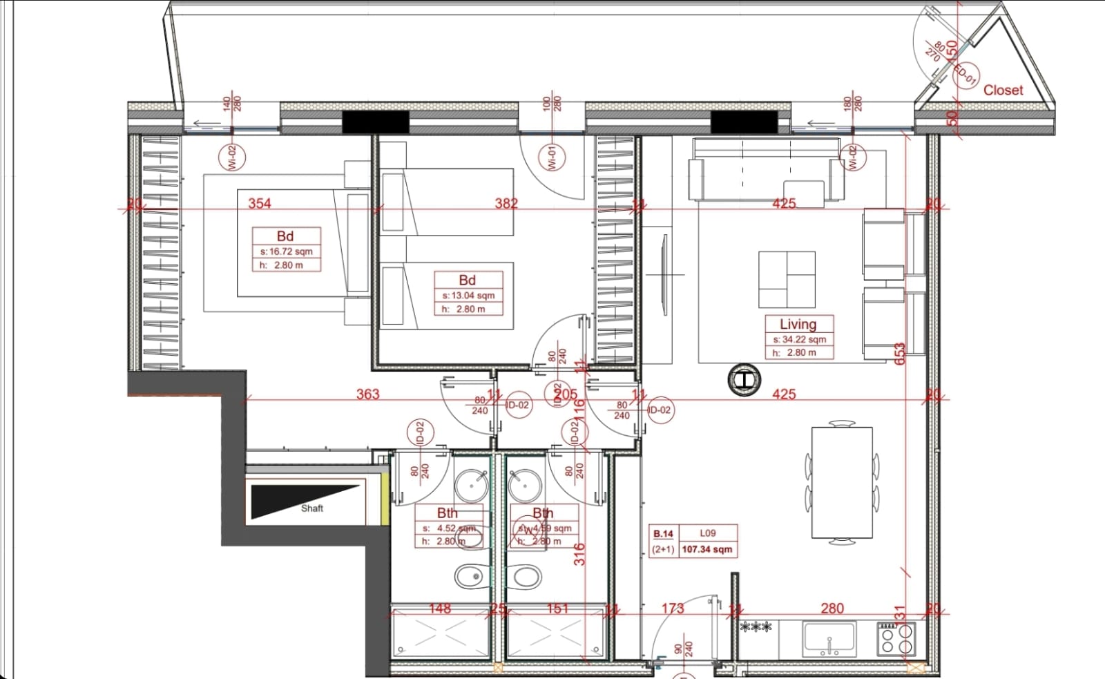 Apartament 2+1+2WC ne Shitje tek Rruga e Kosovareve ne Tirane (ID 41211907)