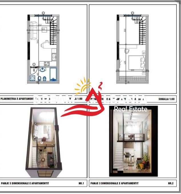Shiten apartamente 1+1 duplex ne Golem prane Epidamn White Sensation (ID 41111560)
