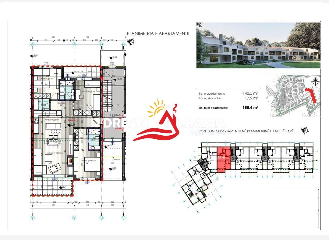 Apartamente te tipologjive te ndryshme ne shitje ne nje prej Rezidencave me Prestigjoze prane Liqenit te Farkes(ID 41111045) 4