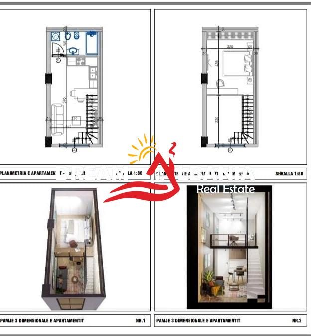 Shiten apartamente 1+1 duplex ne Golem prane Epidamn White Sensation (ID 41111560)