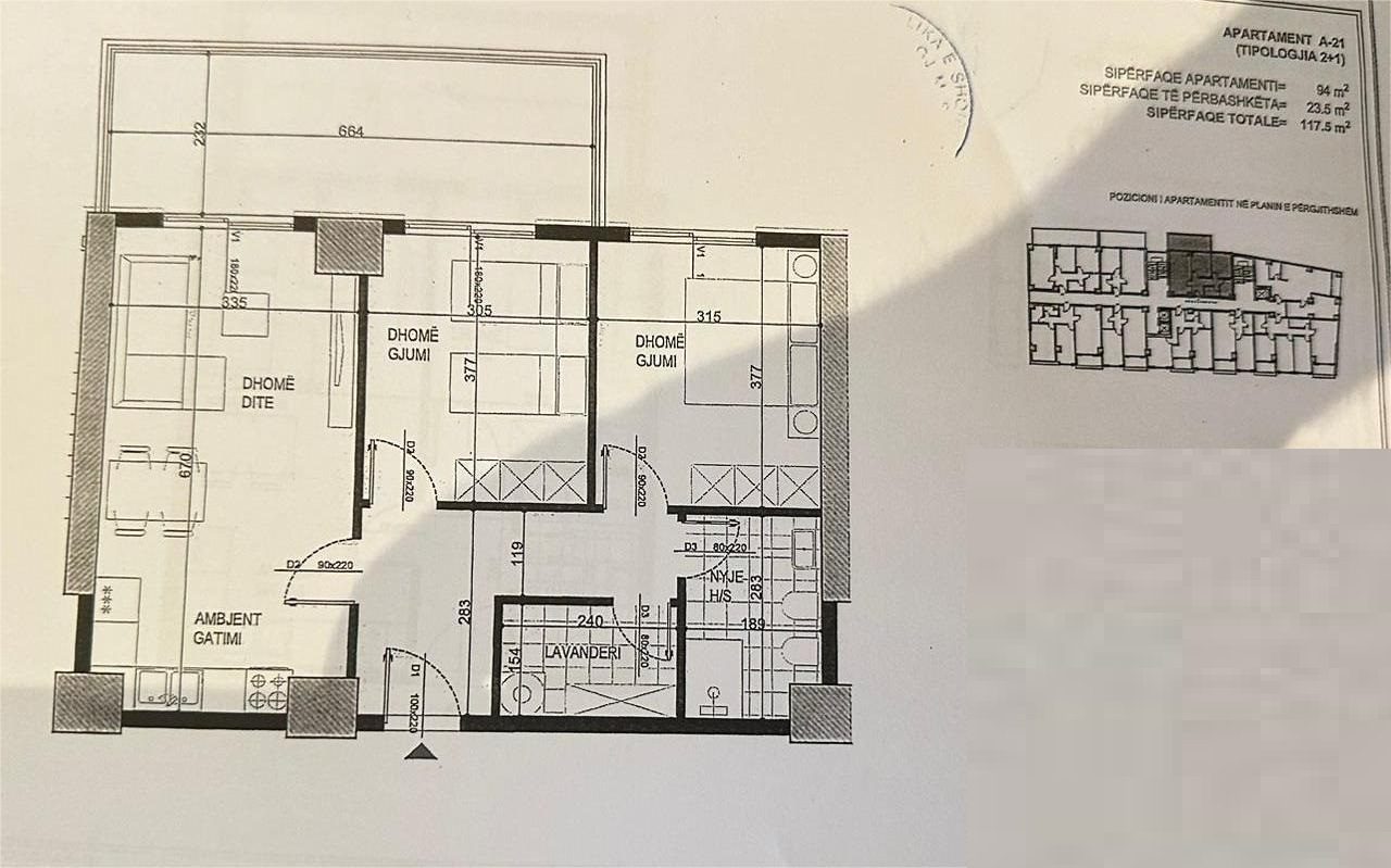 Apartament 2+1 ne shitje tek Fusha Aviacionit, prane Shkolles “Dhora Leka”(ID 41211970)