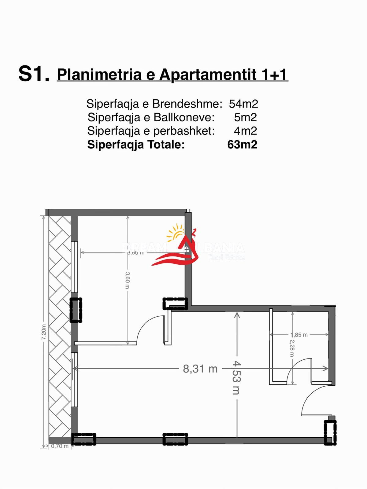 Apartament 1+1 Ne Shitje Te Kodra E Diellit (ID 41111612)