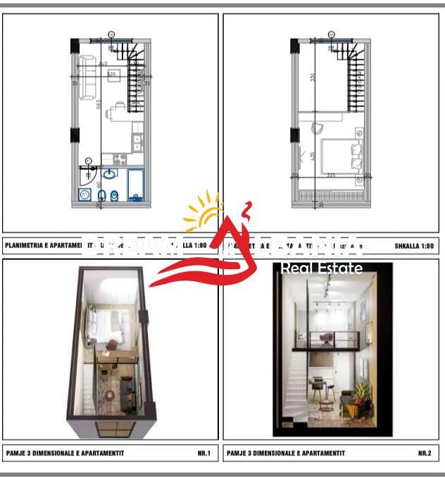 Shiten apartamente 1+1 duplex ne Golem prane Epidamn White Sensation (ID 41111560)