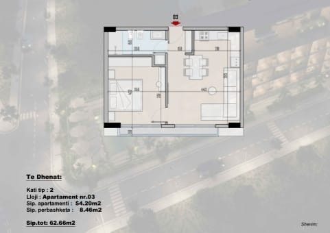 7 Apartamente (1+1) ne Shitje ne Rradhime, shume prane Detit (ID 41111057) 3