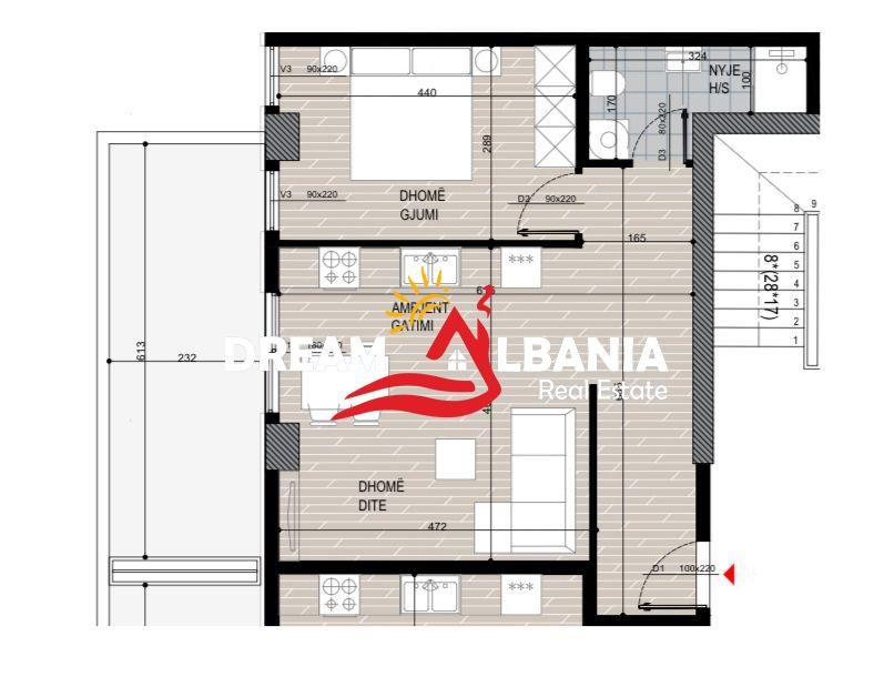 Apartament 1+1 Ne Shitje Te Fusha E Aviacionit (ID 41111144) 3