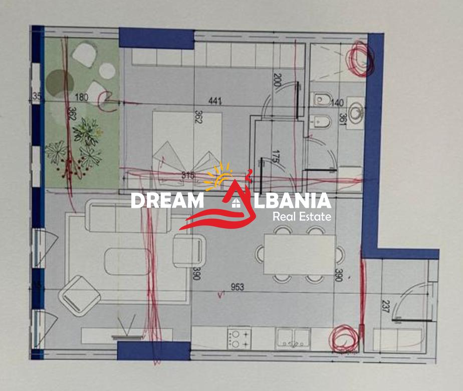 Shitet Apartament 1+1 te Komuna e Parisit, Tirane (ID 41111575)