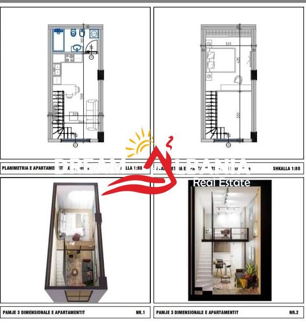 Shiten apartamente 1+1 duplex ne Golem prane Epidamn White Sensation (ID 41111560)
