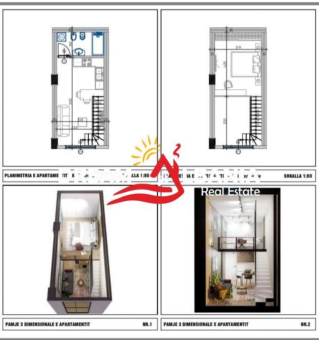 Shiten apartamente 1+1 duplex ne Golem prane Epidamn White Sensation (ID 41111560)