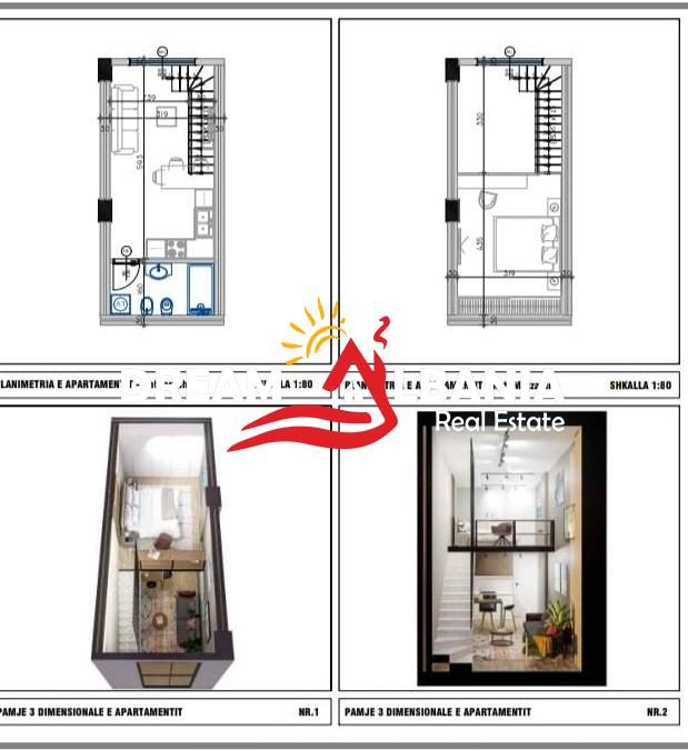 Shiten apartamente 1+1 duplex ne Golem prane Epidamn White Sensation (ID 41111560)