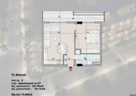 7 Apartamente (1+1) ne Shitje ne Rradhime, shume prane Detit (ID 41111057)