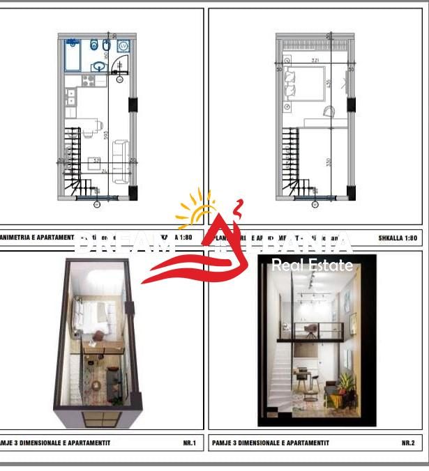 Shiten apartamente 1+1 duplex ne Golem prane Epidamn White Sensation (ID 41111560)