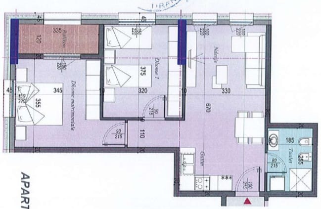 Shitet Apartament 2+1 Ish Dogana, Tek Tirana Entry (ID 41212106)