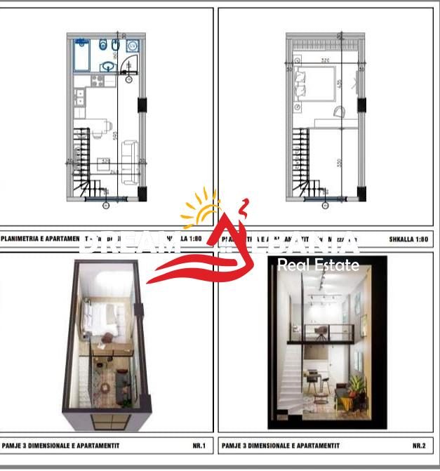 Shiten apartamente 1+1 duplex ne Golem prane Epidamn White Sensation (ID 41111560)
