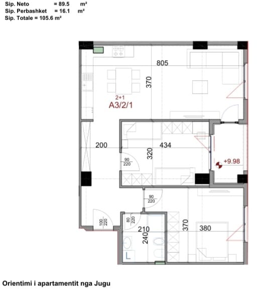 Shitet Apartament 2+1 Rruga Dritan Hoxha, Kompleksi Aura (ID 41212109)
